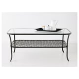 KLINGSBO Coffee table, black/clear glass, 116x78 cm