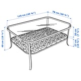 KLINGSBO Coffee table, black/clear glass, 116x78 cm