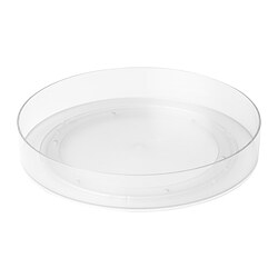 KLIPPKAKTUS clear plastic turntable, round with raised edges, for fridge, pantry.