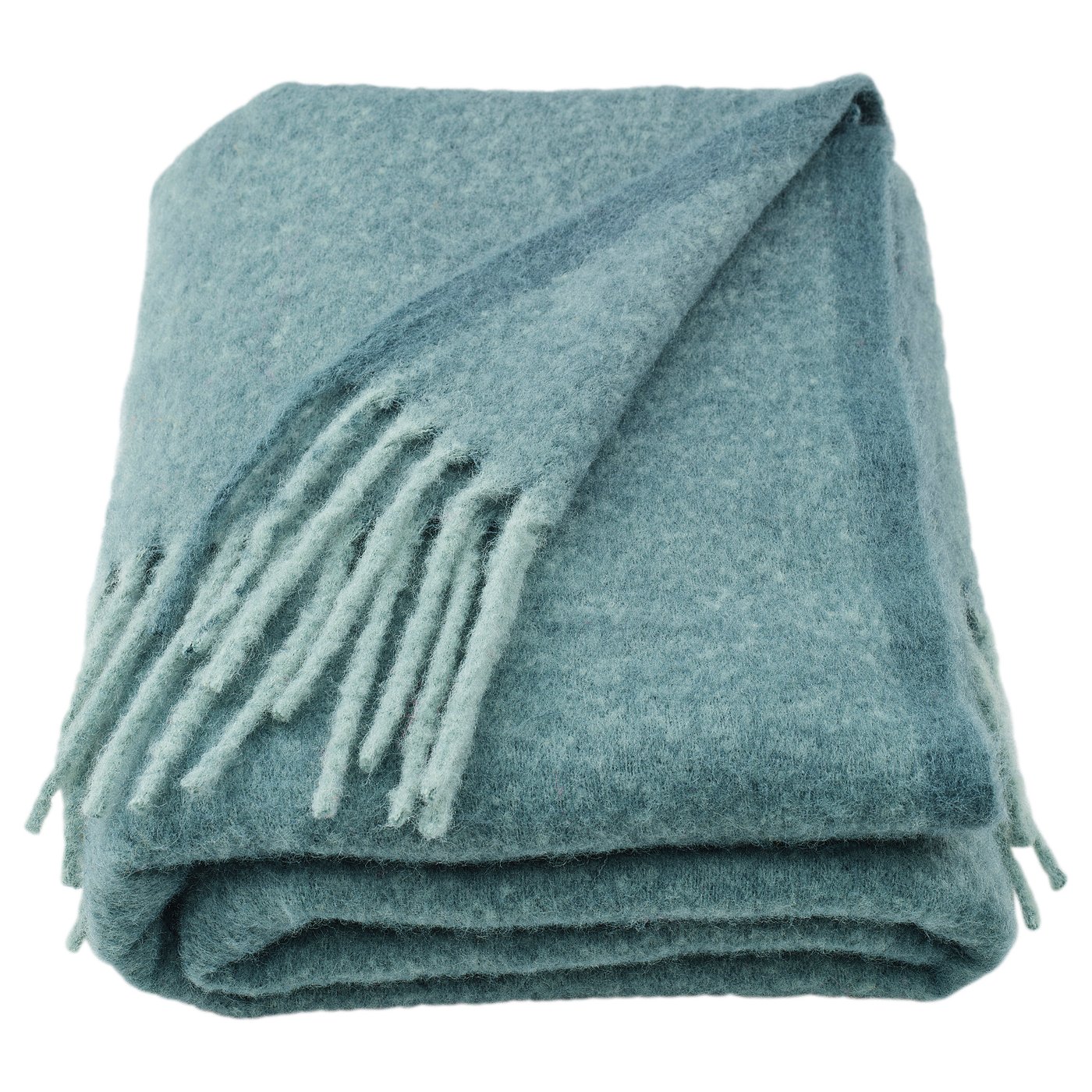 KLIPPOXEL Throw grey-turquoise 130x170 cm (51x67 