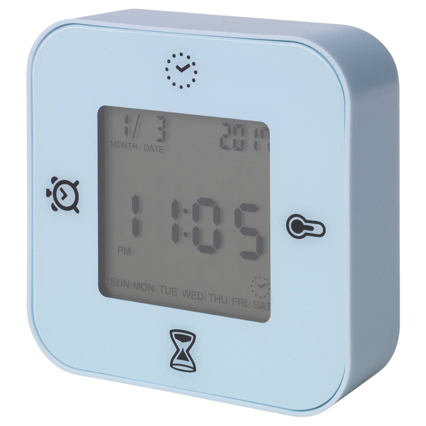 KLOCKIS Clock/thermometer/alarm/timer light blue IKEA