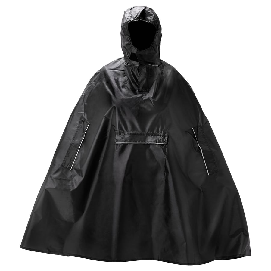 KNALLA Rain poncho, black IKEA