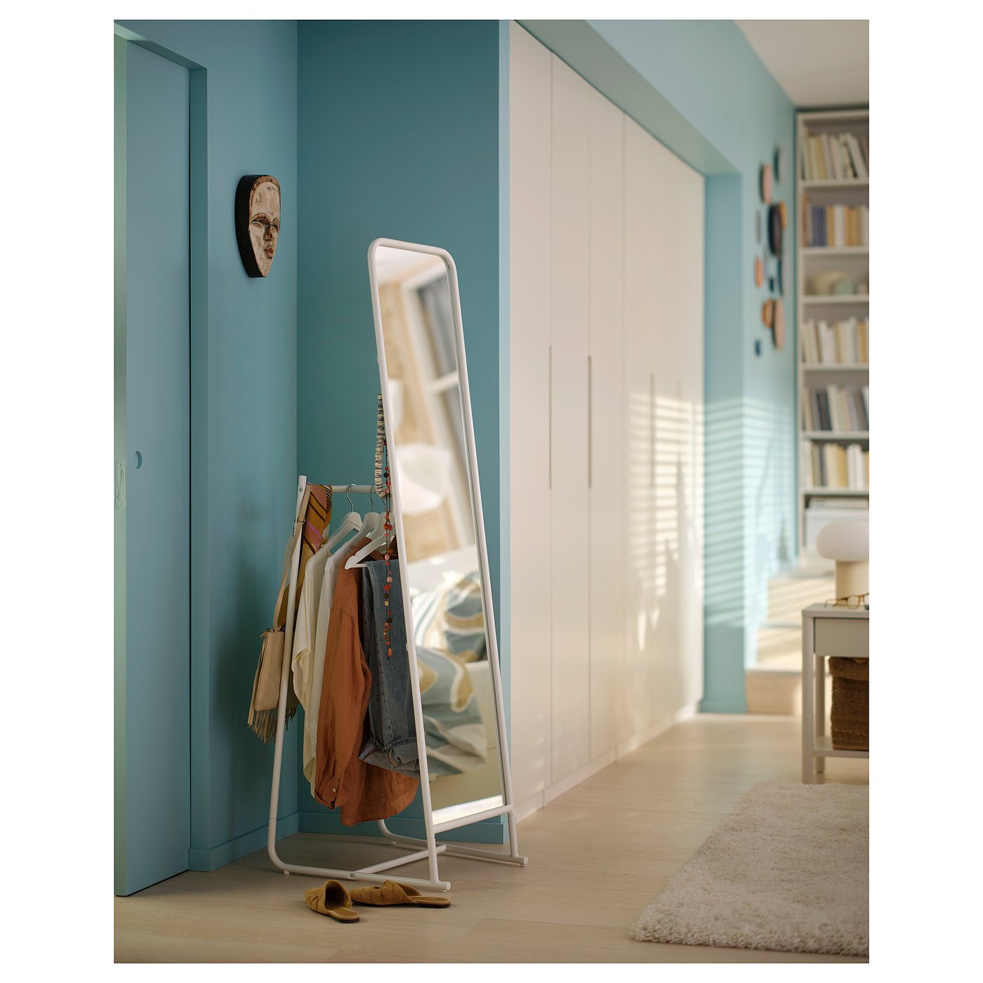 KNAPPER standing mirror, white, 48x160 cm (187/8x63