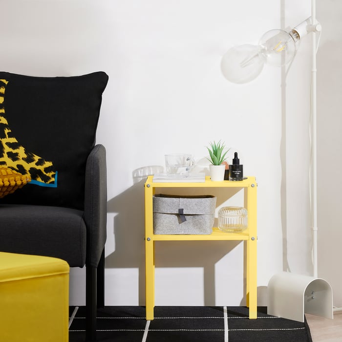 KNARREVIK bedside table, bright yellow, 37x28 cm (145/8x11") IKEA