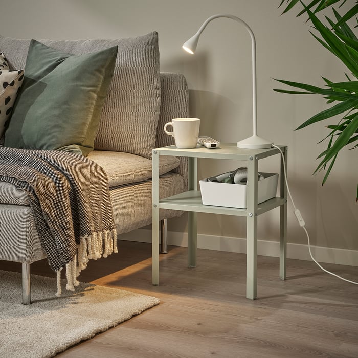 KNARREVIK Bedside table, light green, 37x28 cm (145/8x11") IKEA