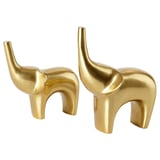 KNASTRIGT Decoration set of 2, elephant gold-colour