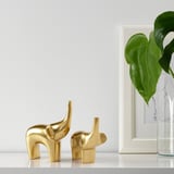 KNASTRIGT Decoration set of 2, elephant gold-colour