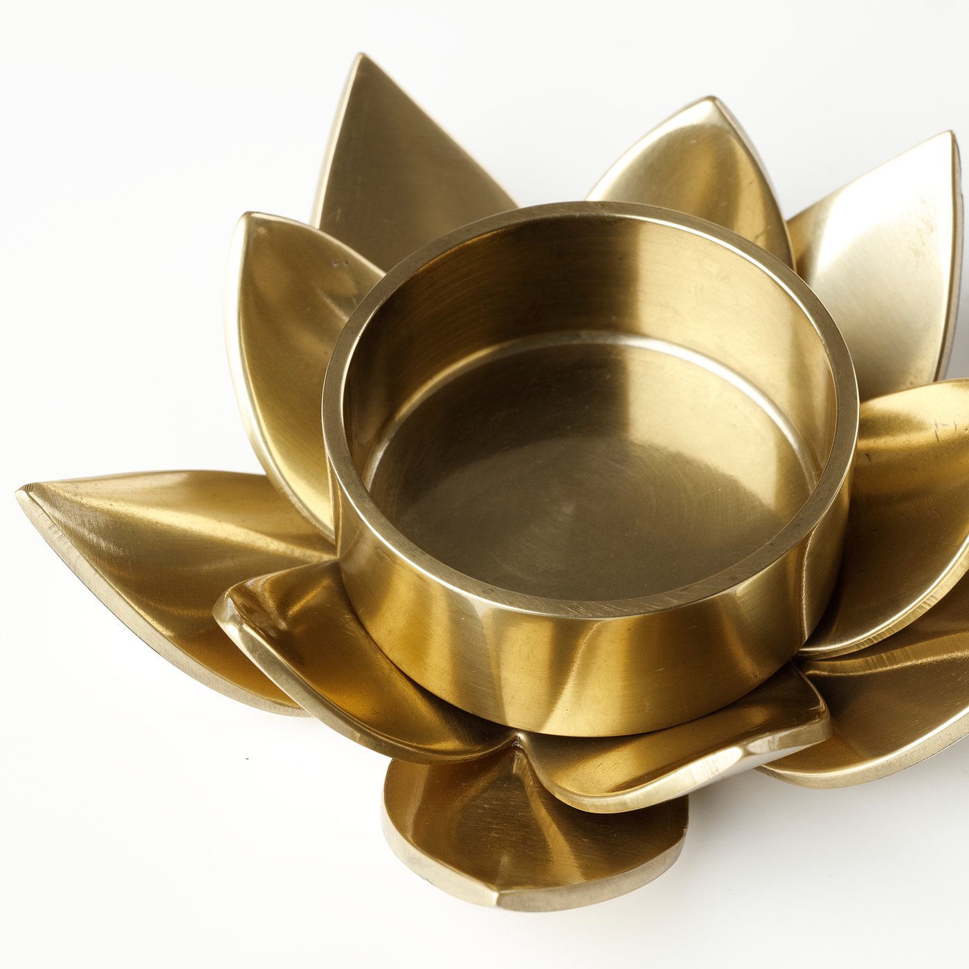 KNASTRIGT Tealight holder, goldcolour, Lotus IKEA