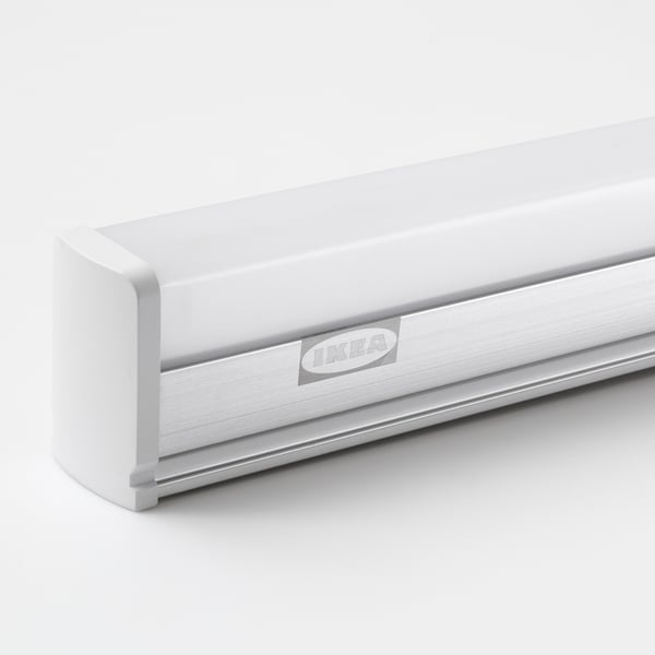 KNOPPSLINGA LED batten light, opal white/silver-colour, 3600 lm 6500 K