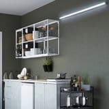 KNOPPSLINGA LED batten light, opal white/silver-colour, 3600 lm 6500 K