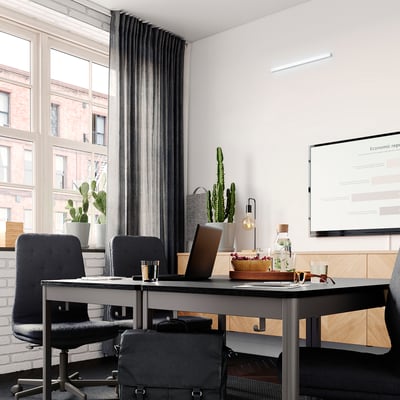 KNOPPSLINGA LED batten light, opal white, 1000 lm 6500 K