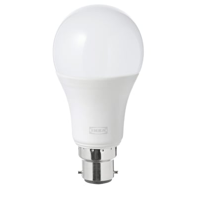 KNOPPSLINGA LED bulb B22 1440 lumen, opal white, 2700 K