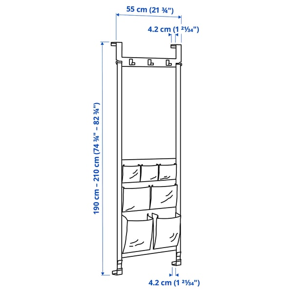 Illustration with measurements for the product: KOMPISHÄNG.