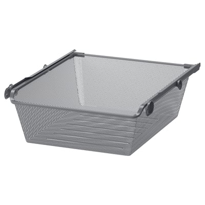 KOMPLEMENT Mesh basket with pull-out rail, dark grey, 50x58 cm
