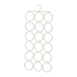 KOMPLEMENT hanger, white, hooks rings for accessories, space-saving, espresso.