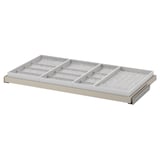 KOMPLEMENT Pull-out tray with insert, grey-beige/light grey, 100x58 cm