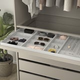 KOMPLEMENT Pull-out tray with insert, grey-beige/light grey, 100x58 cm