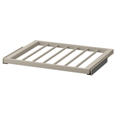 KOMPLEMENT trouser hanger, beige, semi-matte paper foil, sturdy, rectangular with slatted design.