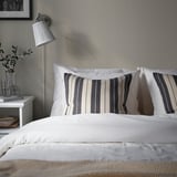 KORALLBUSKE Cushion cover, light beige/anthracite, 50x50 cm