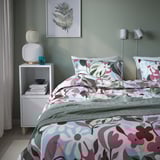 KORSKOVALL Duvet cover and pillowcase, multicolour/floral pattern, 150x200/50x80 cm