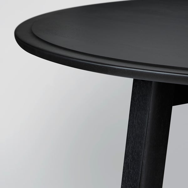 KRAGSTA Coffee table, black/mango wood, 90 cm