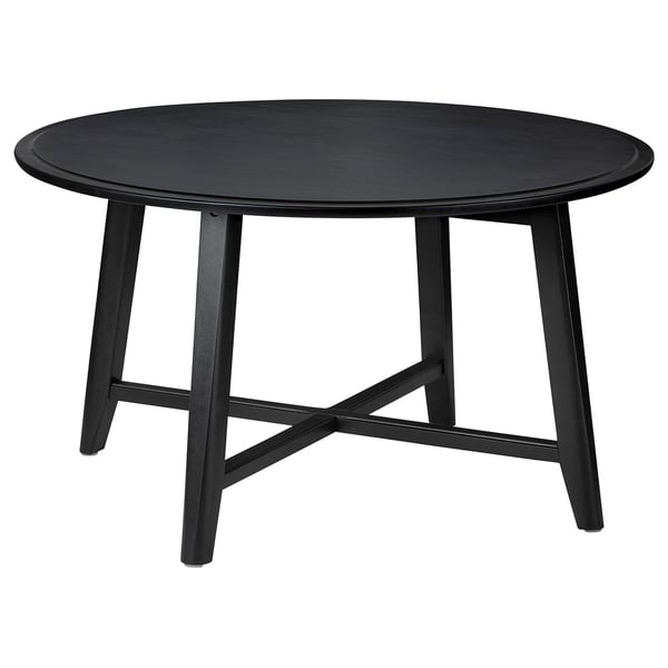 KRAGSTA Coffee table, black/mango wood, 90 cm