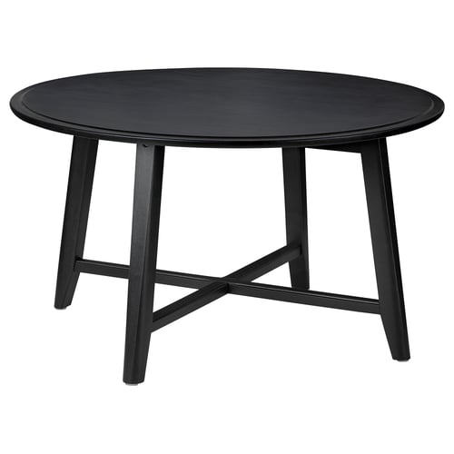 KRAGSTA Coffee table, black/mango wood, 90 cm
