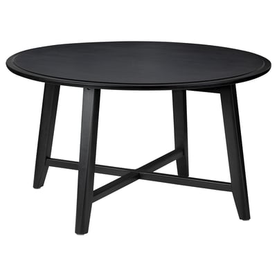 KRAGSTA Coffee table, black/mango wood, 90 cm