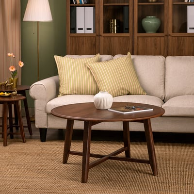 KRAGSTA Coffee table, brown/mango wood, 90 cm