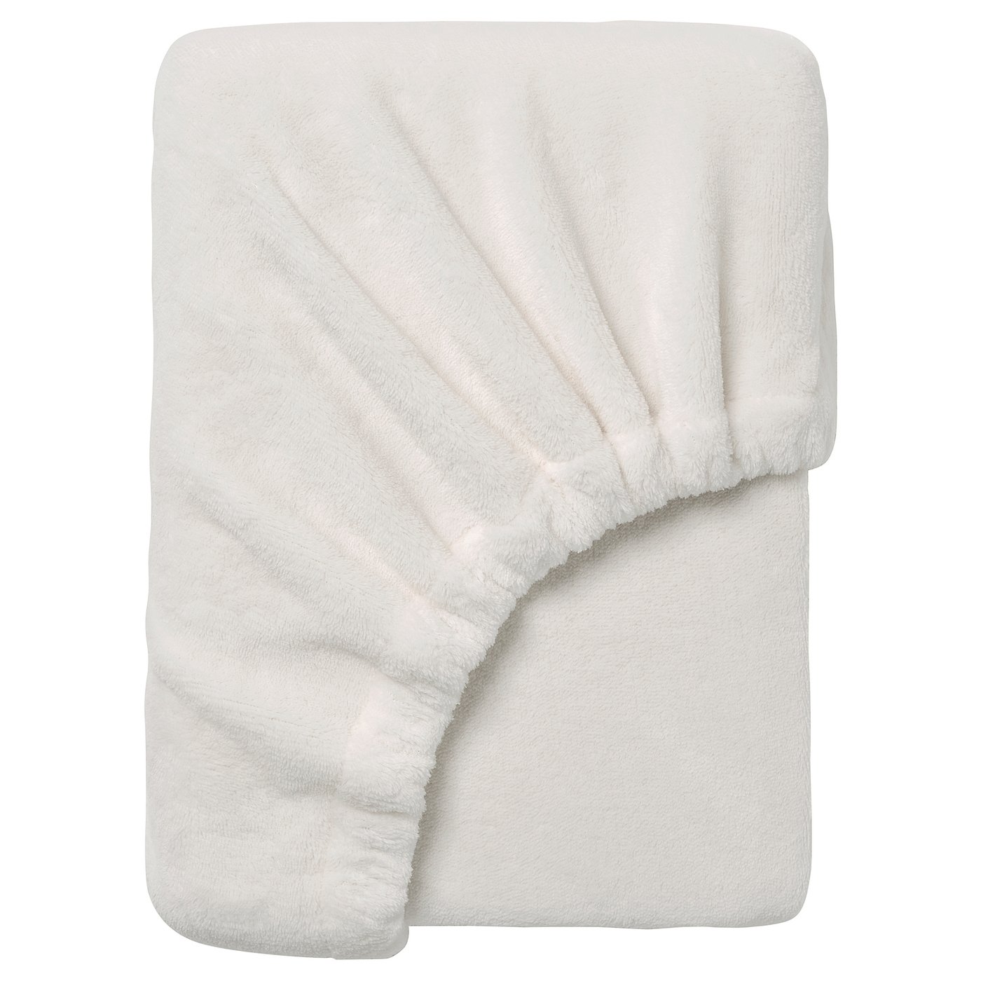KRANSSALVIA white fleece blanket, soft and warm, recycled polyester, square shape, plain design.
