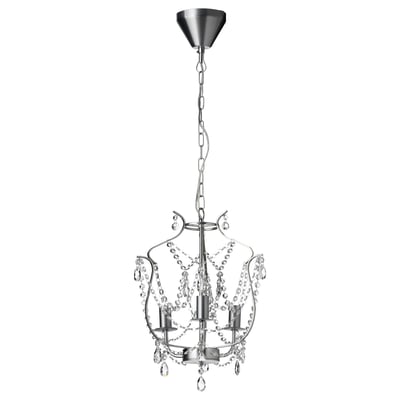 KRISTALLER Chandelier, 3-armed, silver-colour/glass, 32 cm