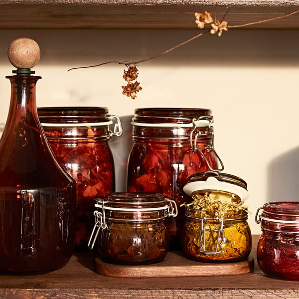 KRÖSAMOS Jar with lid, multicolour, 13 cl