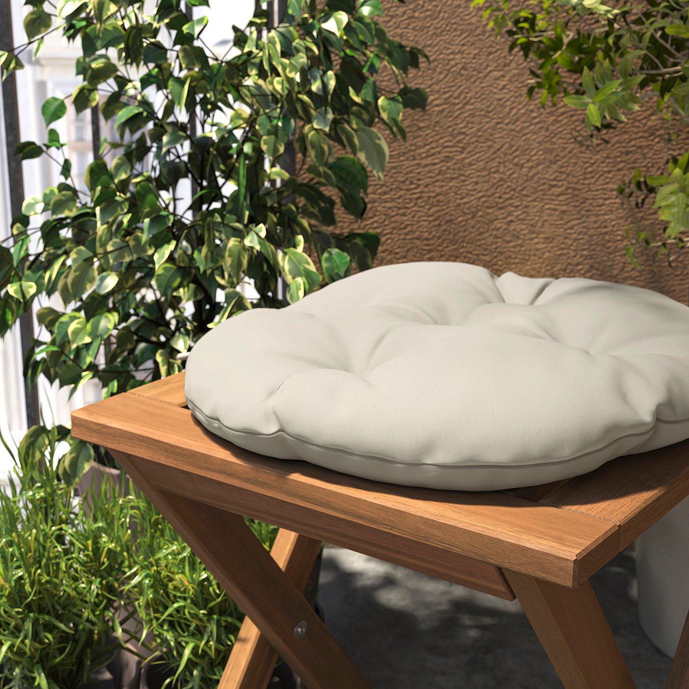 KUDDARNA chair cushion, outdoor, light grey-beige, 35 cm (133/4