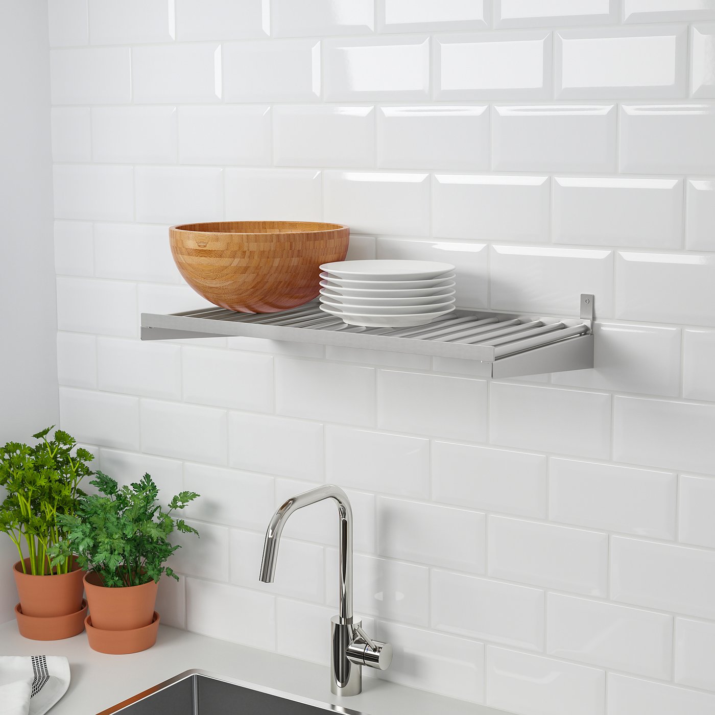 KUNGSFORS shelf, stainless steel, 60 cm (235/8