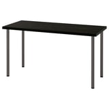 LAGKAPTEN / ADILS Desk, black-brown/dark grey, 140x60 cm