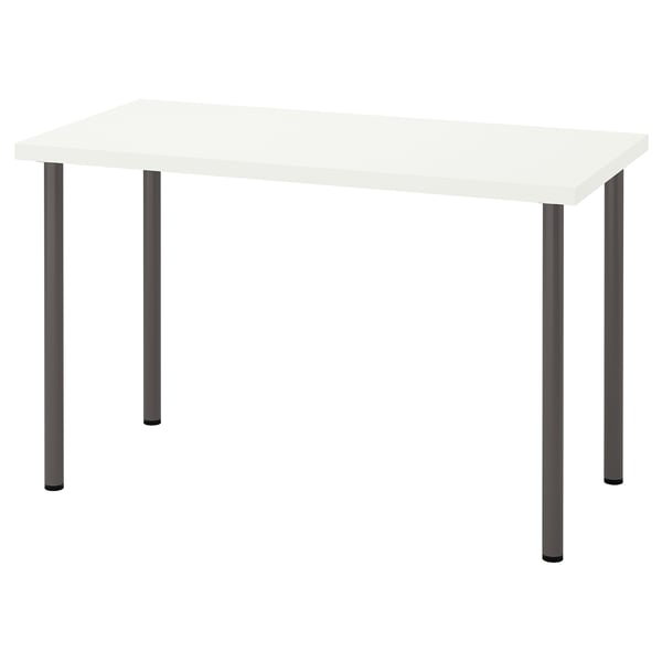 LAGKAPTEN / ADILS Desk, white/dark grey, 120x60 cm