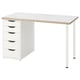 LAGKAPTEN / ALEX Desk, white anthracite/white, 120x60 cm