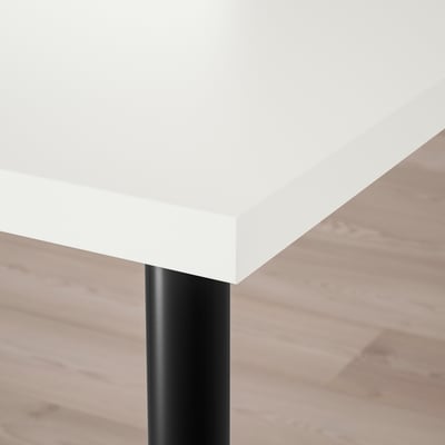 LAGKAPTEN / OLOV Desk, white/black, 120x60 cm