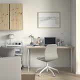 LAGKAPTEN / SPÄND Desk, white/anthracite, 140x60 cm