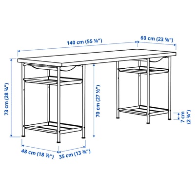 LAGKAPTEN / SPÄND Desk, white, 140x60 cm