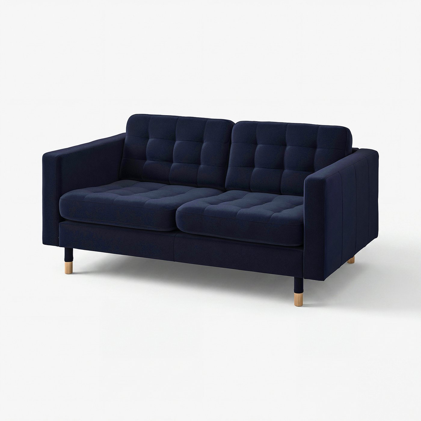 LANDSKRONA 2-seat sofa, Djuparp dark blue/wood