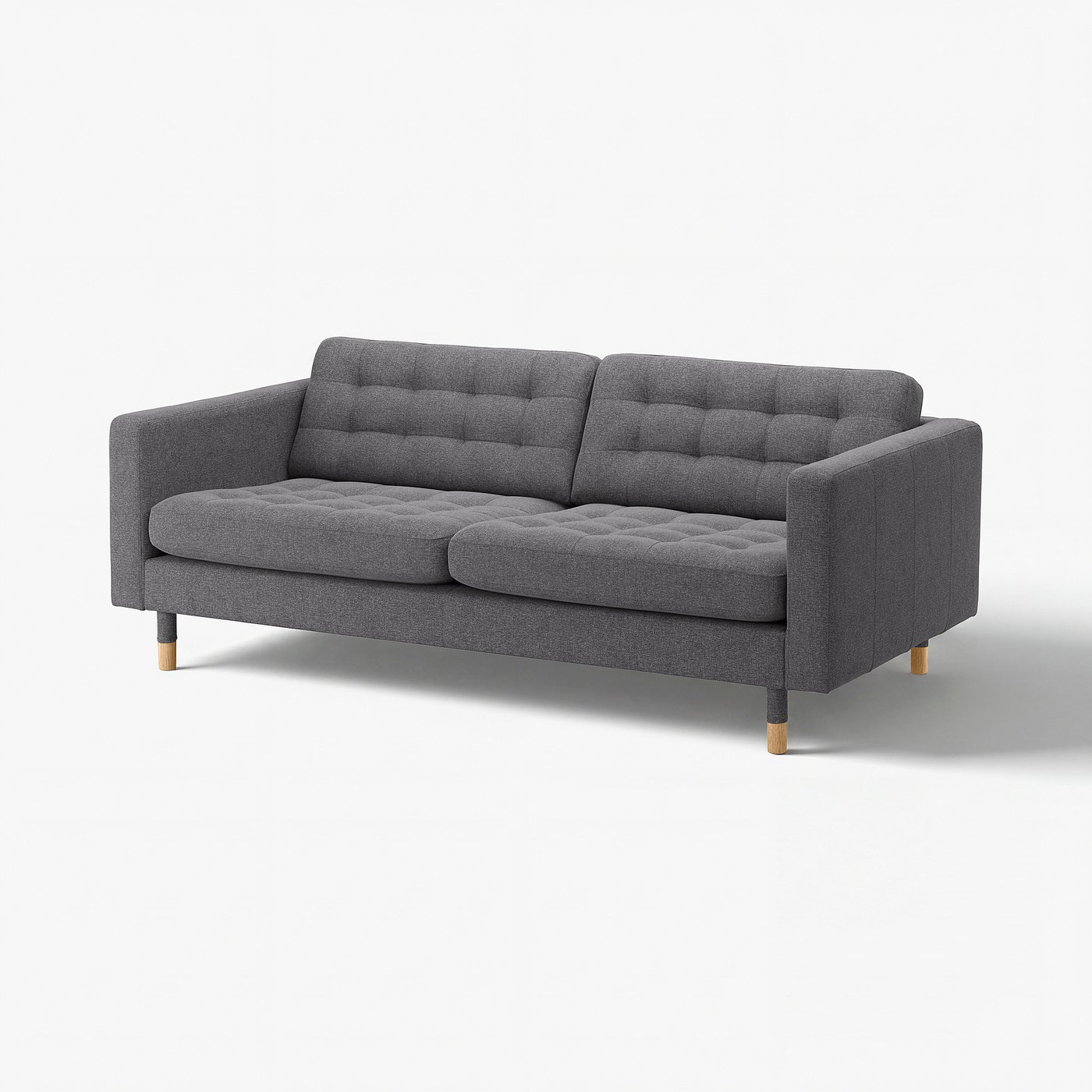 LANDSKRONA 3-seat sofa, Gunnared dark grey/wood