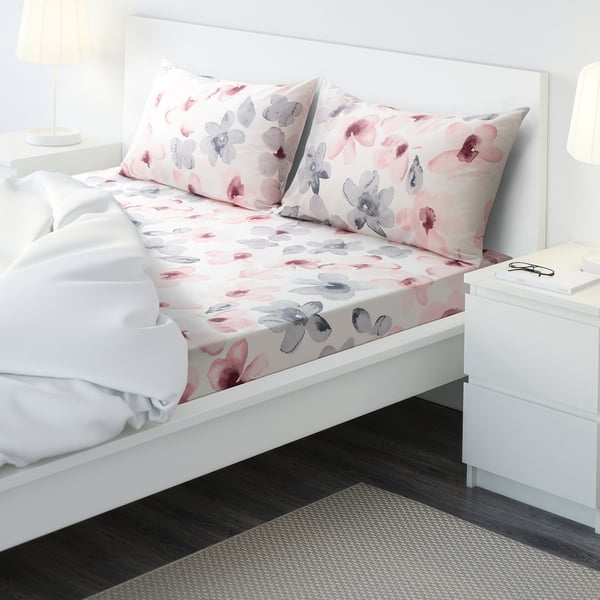 LAPPNYCKLAR Flat sheet and 2 pillowcase, multicolour, 240x260/50x80 cm