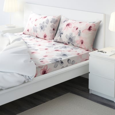 LAPPNYCKLAR Flat sheet and 2 pillowcase, multicolour, 240x260/50x80 cm