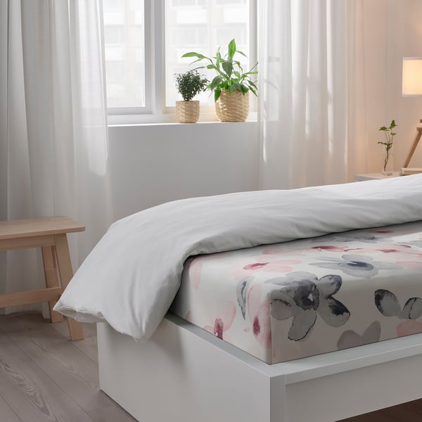 LAPPNYCKLAR Flat sheet and pillowcase, multicolour, 150x260/50x80 cm