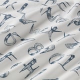 LATTJO Flat sheet and pillowcase, numbers/dark green blue, 150x250/50x80 cm