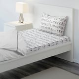LATTJO Flat sheet and pillowcase, numbers/dark green blue, 150x250/50x80 cm