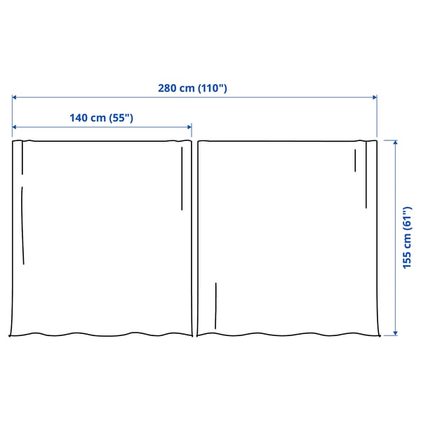 Illustration with measurements for the product: LENDA.