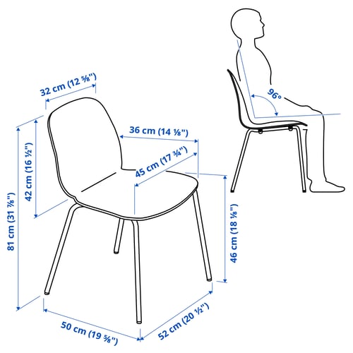Illustration with measurements for the product: LIDÅS.