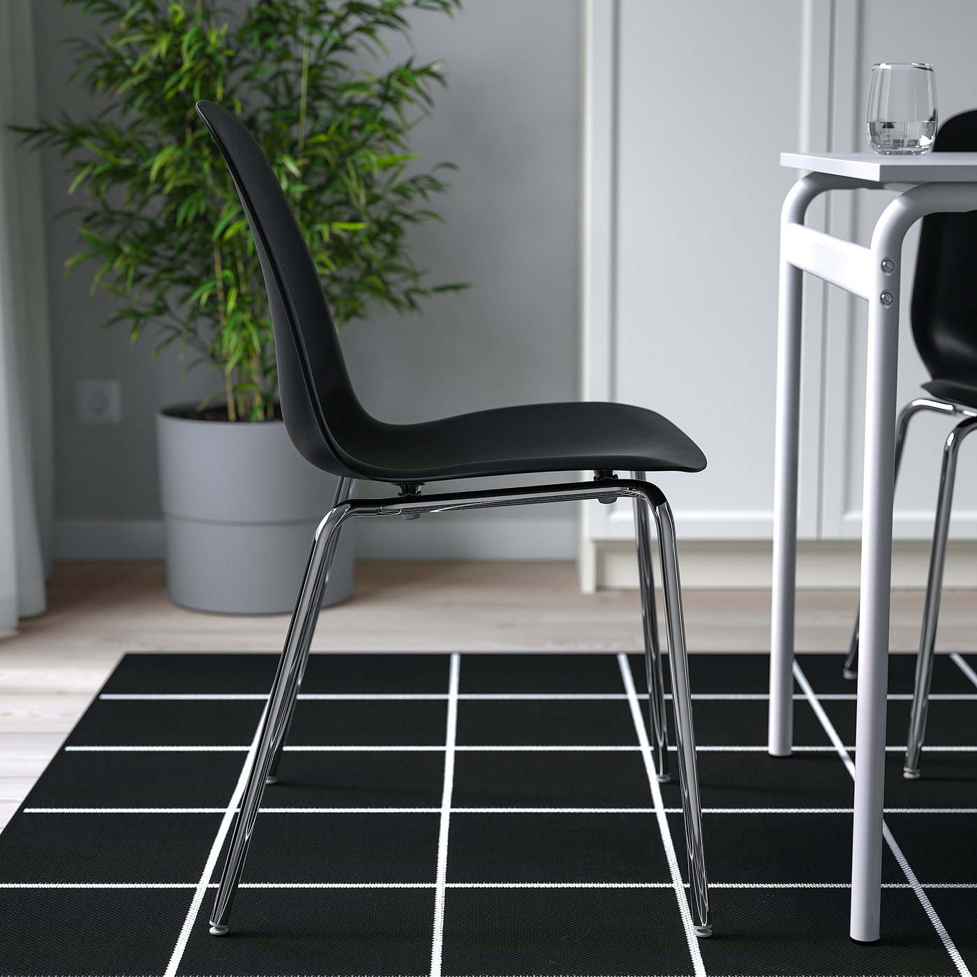 LIDÅS chair, black/Sefast chrome-plated - IKEA